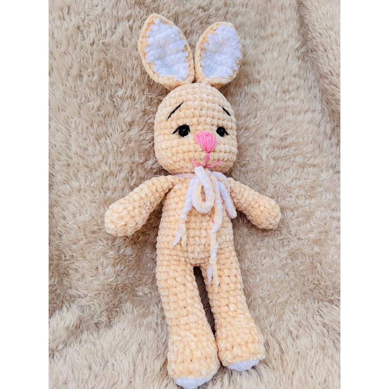 Doudou Lapin Beige en Coton Velouté – Modèle Unique et Personnalisé