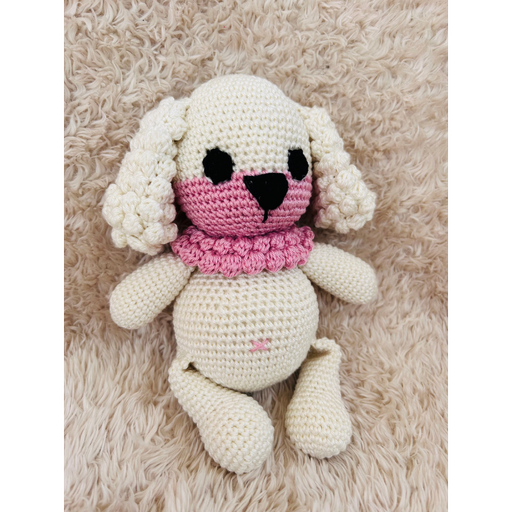 Doudou Chien Blanc en Coton – Modèle Unique et Personnalisé