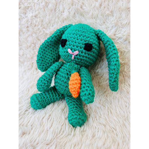 Doudou Lapin Vert en Coton – Modèle Unique et Personnalisé