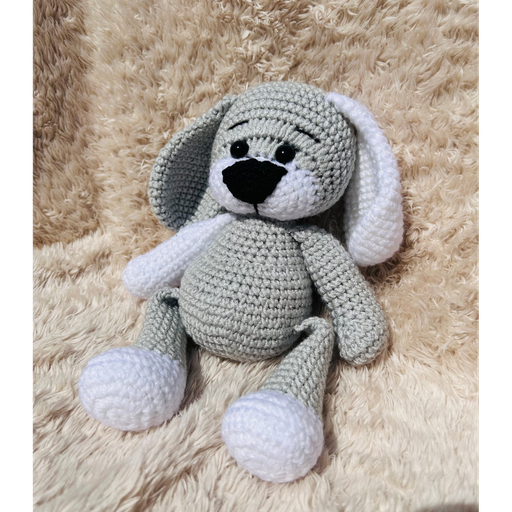 Doudou Chien Gris en Coton – Modèle Unique et Personnalisé