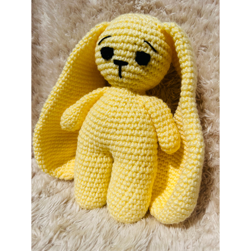 Doudou Lapin Jaune en Coton – Modèle Unique et Personnalisé