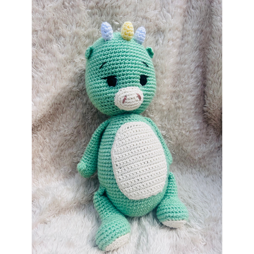 Doudou Dragon Vert en Coton – Modèle Unique et Personnalisé